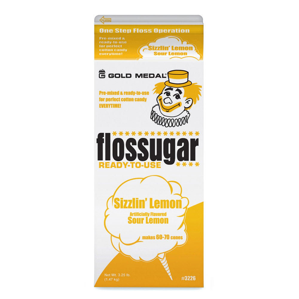 231-3226 1/2 gal Sizzlin' Lemon Sour Cotton Candy Flossugar