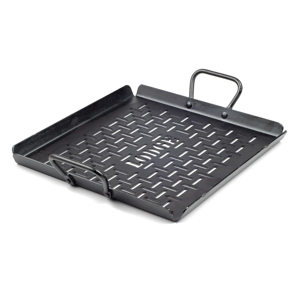 Lodge CRSGP12 Square Grilling Pan with Handles - 13x12" Carbon Steel