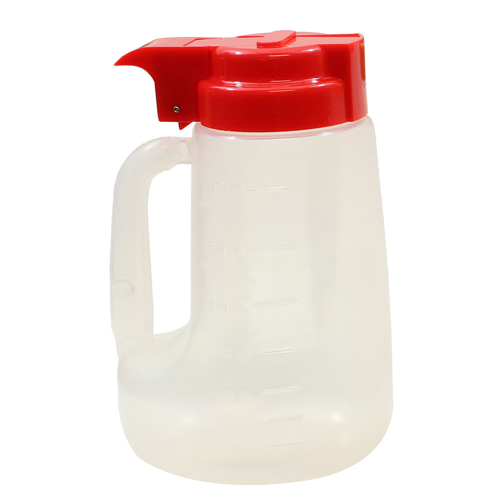 229-PP32R 32 oz Option™ Round Dripcut Server - Polypropylene, Red Plastic Top