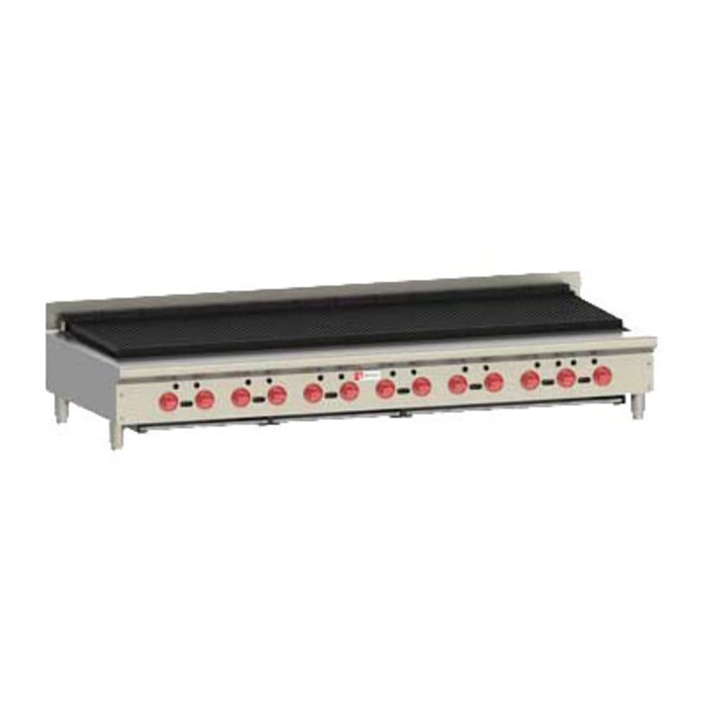 Wolf ACB72 72 1/8" Gas Charbroiler w/ (13) Burners & Cast Iron Grates - Manual, Natural Gas