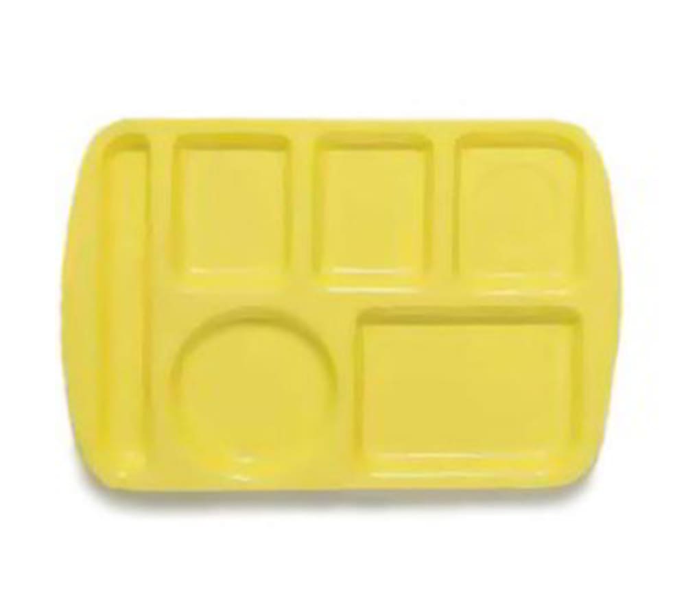 284-TL151Y School Tray, 6 Compartment, Left-Handed, Yellow