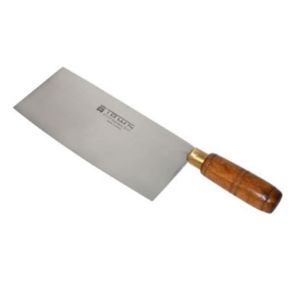 CLEAVER SLICER KNIFE CHINESE 
8&quot; X 3-3/4&quot; BLADE WOOD HANDLE