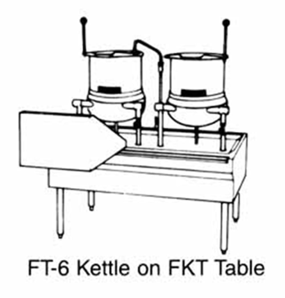 301-FKT40 Kettle Table w/ Stainless Platfrom & 40" Sliding Dump Tray