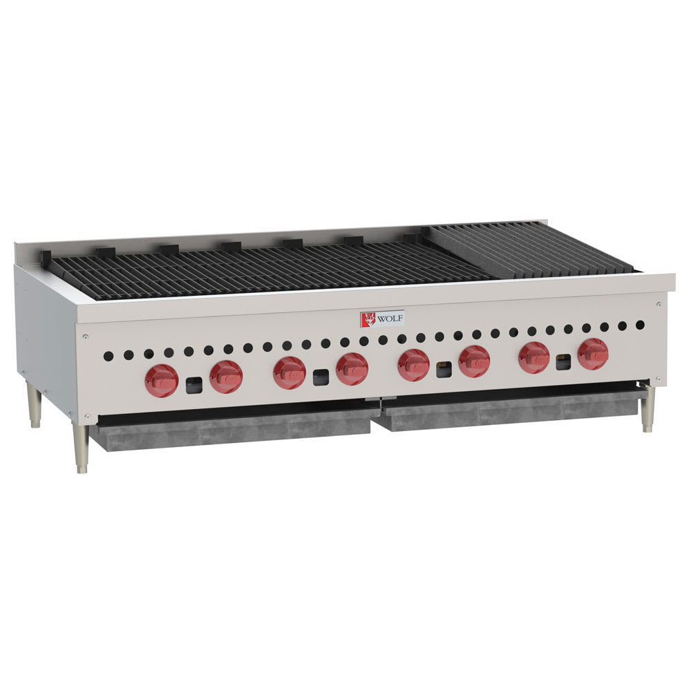 Wolf SCB47 47" Gas Charbroiler w/ (8) Burners & Cast Iron Grates, Natural Gas