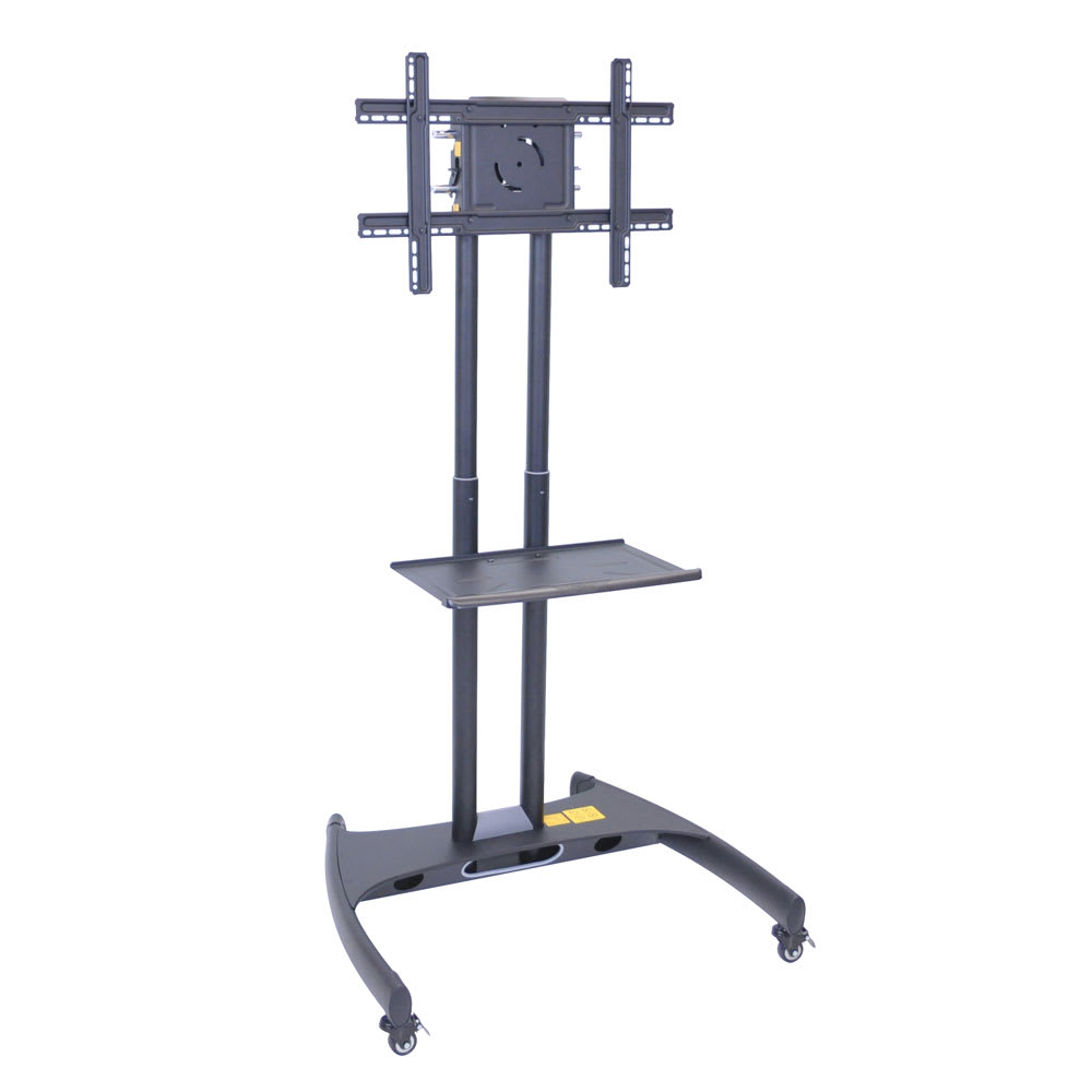 304-FP2500 Adjustable Height TV Stand w/ Shelf, 100 lb Capacity & Locking Casters