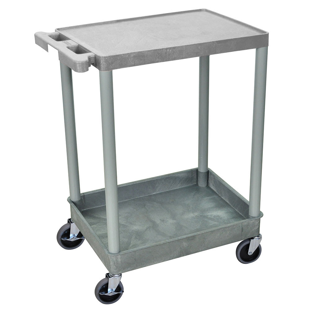 304-STC21G 2-Level Polymer Utility Cart w/ 300-lb Capacity, Raised Ledges