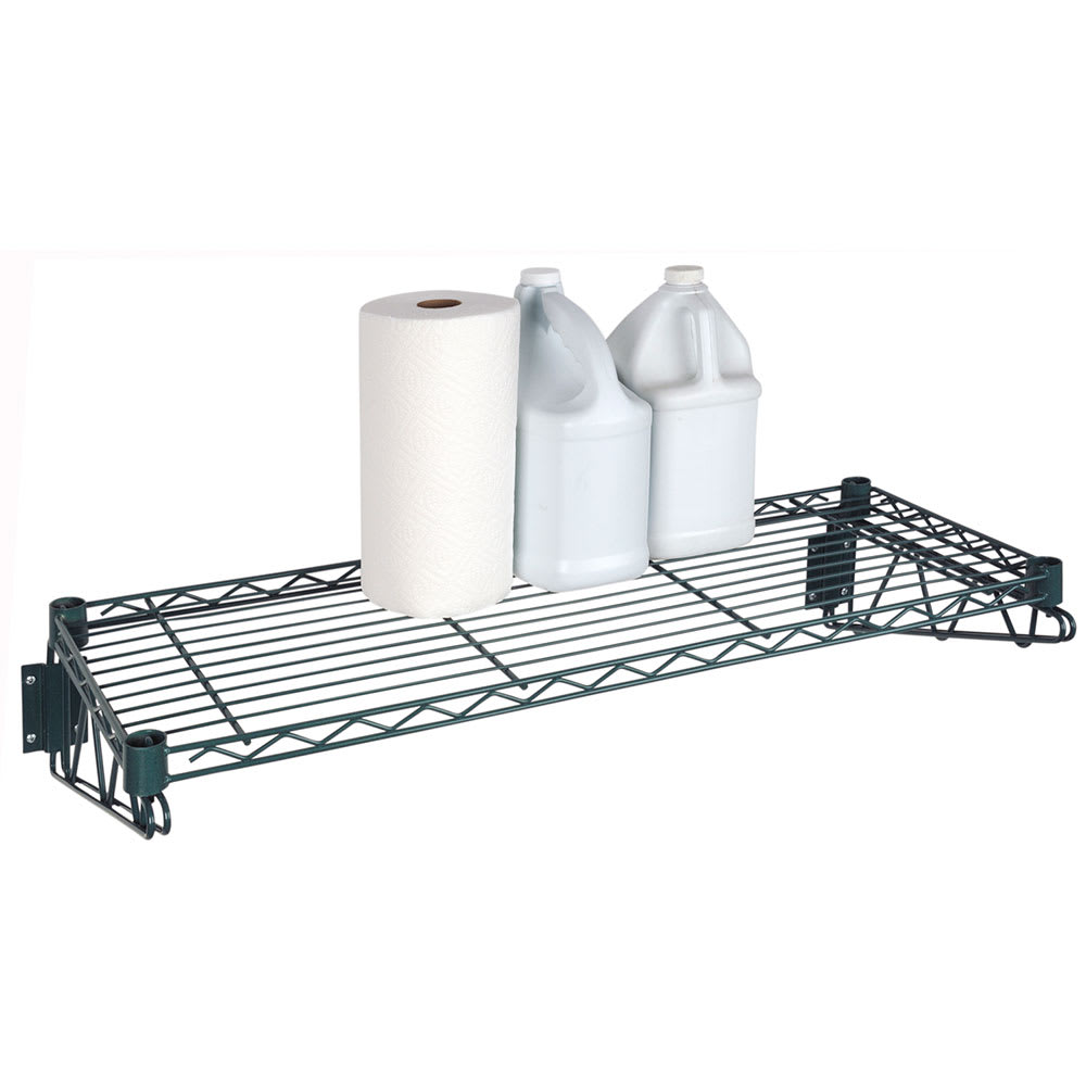 268-FWS1836GN Direct Wall Mount Kit w/ (2) 18"D Brackets & (1) 36"W Wire Shelf, Epo...