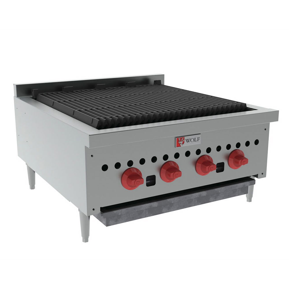 Wolf SCB25 25" Gas Charbroiler w/ (4) Burners & Cast Iron Grates, Natural Gas
