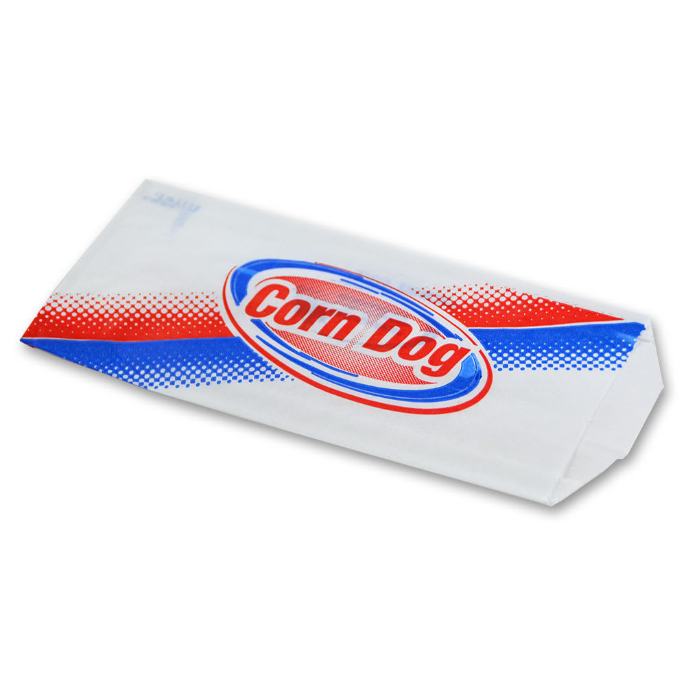 231-5468 Printed Disposable Corn Dog Bags, Dry Wax, 1,000/Case