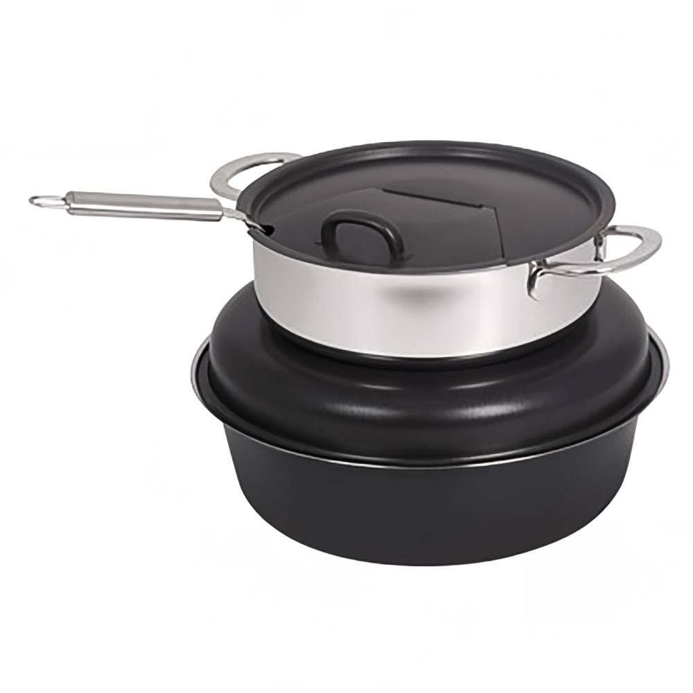 Spring USA 2385-88/6 6 qt Soup Tureen - Induction Ready, Titanium w/ Black Pearl Accents