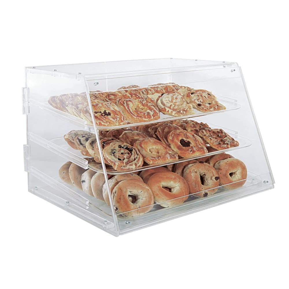 370-APB2117 Pastry Display - Rear Doors, (3)Trays, 21x17 1/4x16 1/2" Clear Acrylic