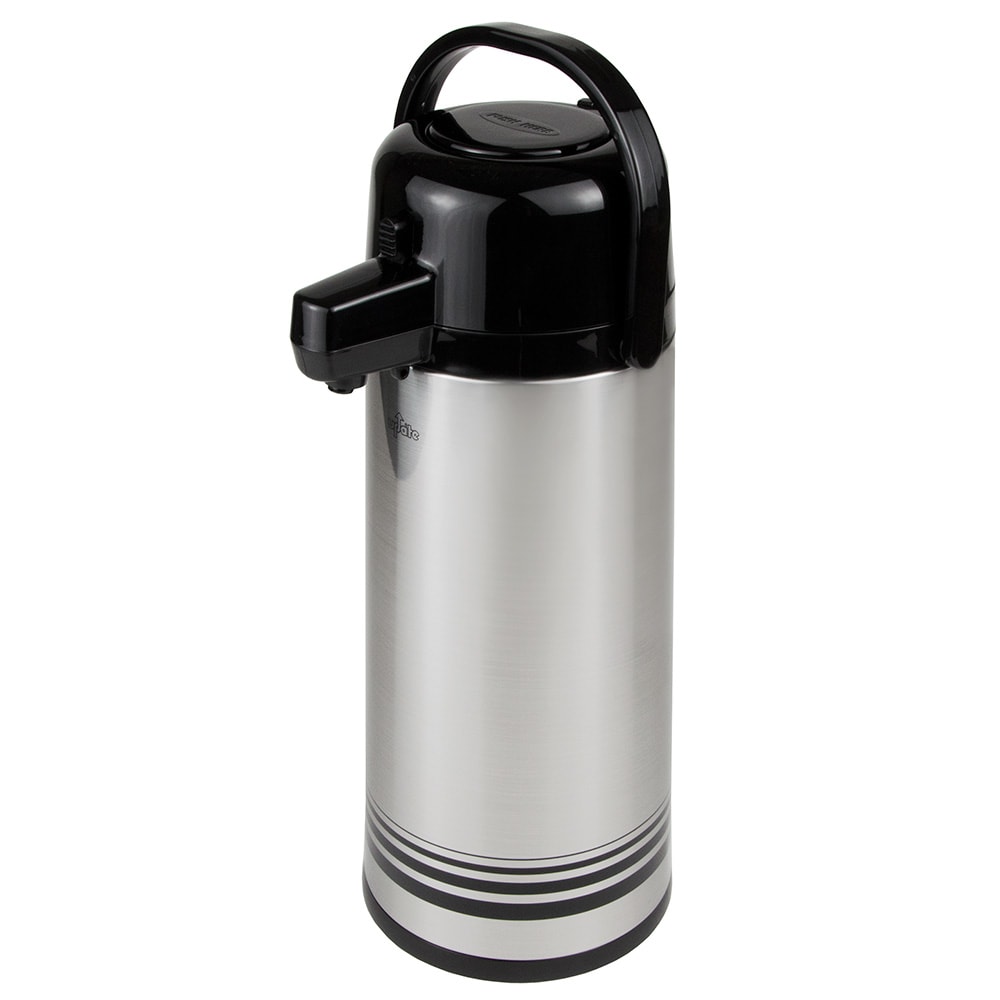 370-PSVL30BKSF 3.0 liter Sup-R-Air Airpot - Stainless Liner, Black Push Top, Brushed Stainless