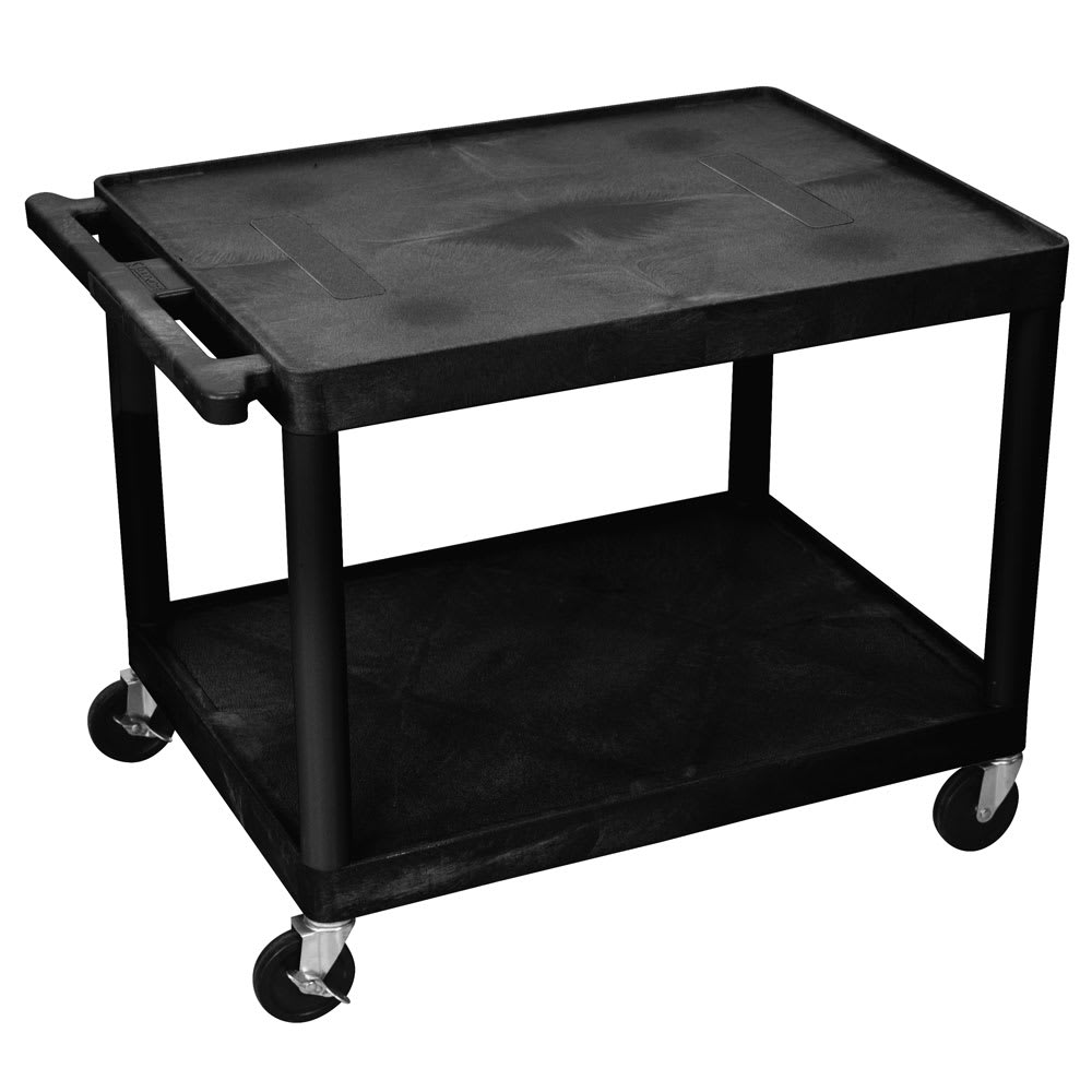 304-LE27B 27" 2 Level A/V Utility Cart w/ 400 lb Capacity - Plastic, Black