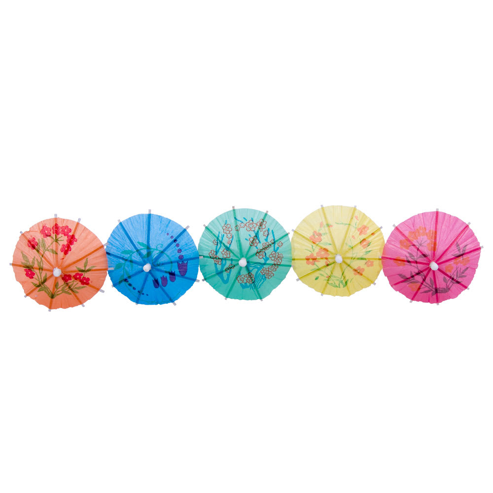 296-51801 4" Wood Parasol Pick, Assorted Colors