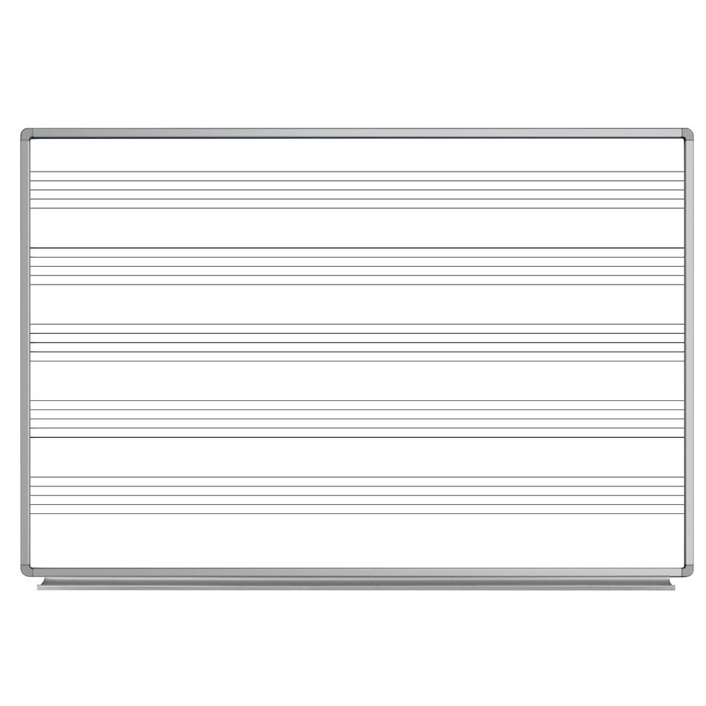 304-WB7248M 72" x 48" Wall-Mounted Music Whiteboard w/ Aluminum Frame