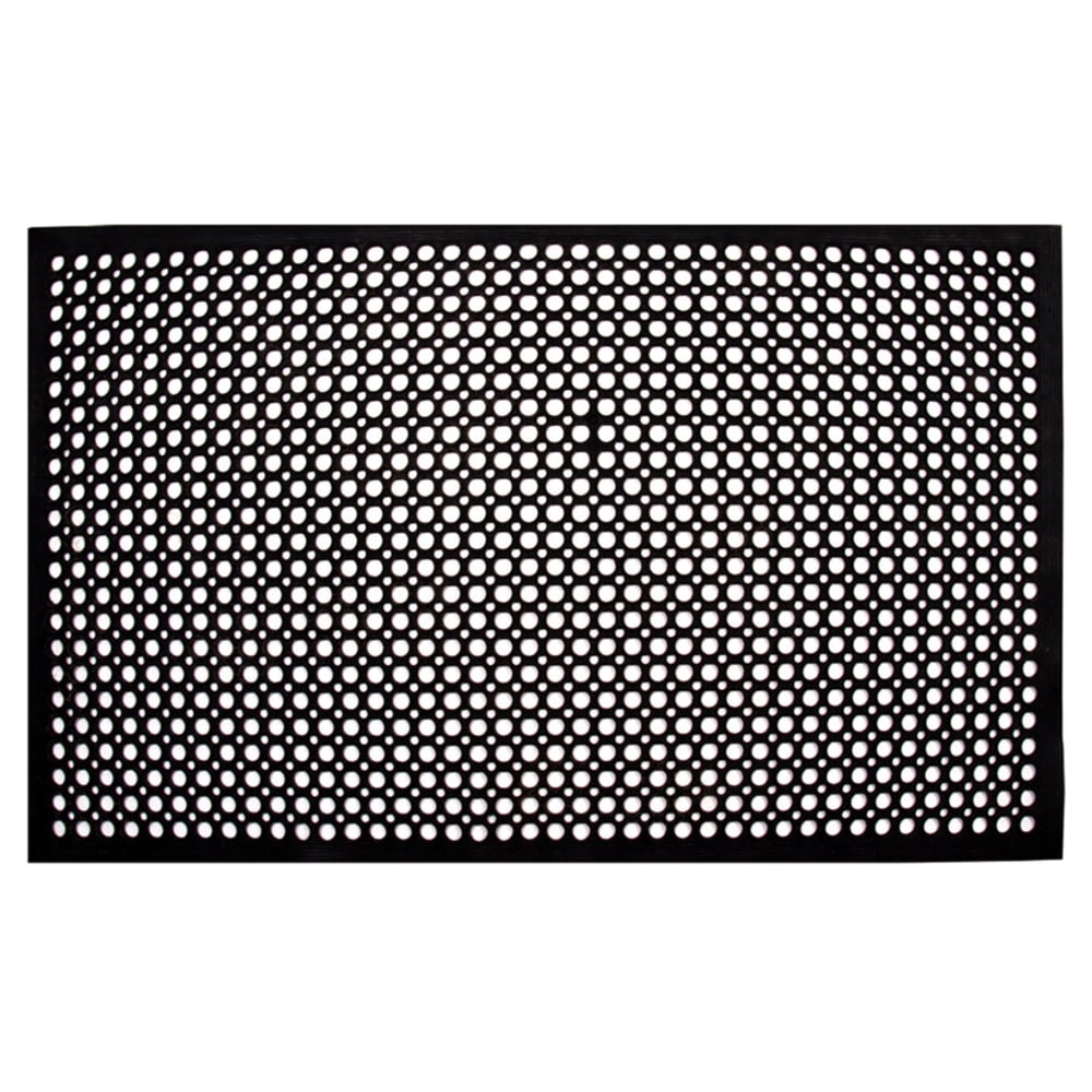 370-FM35B 3/8" Rectangular Anti-Fatigue Floor Mat - Slip-Resistant, 3x5' Black