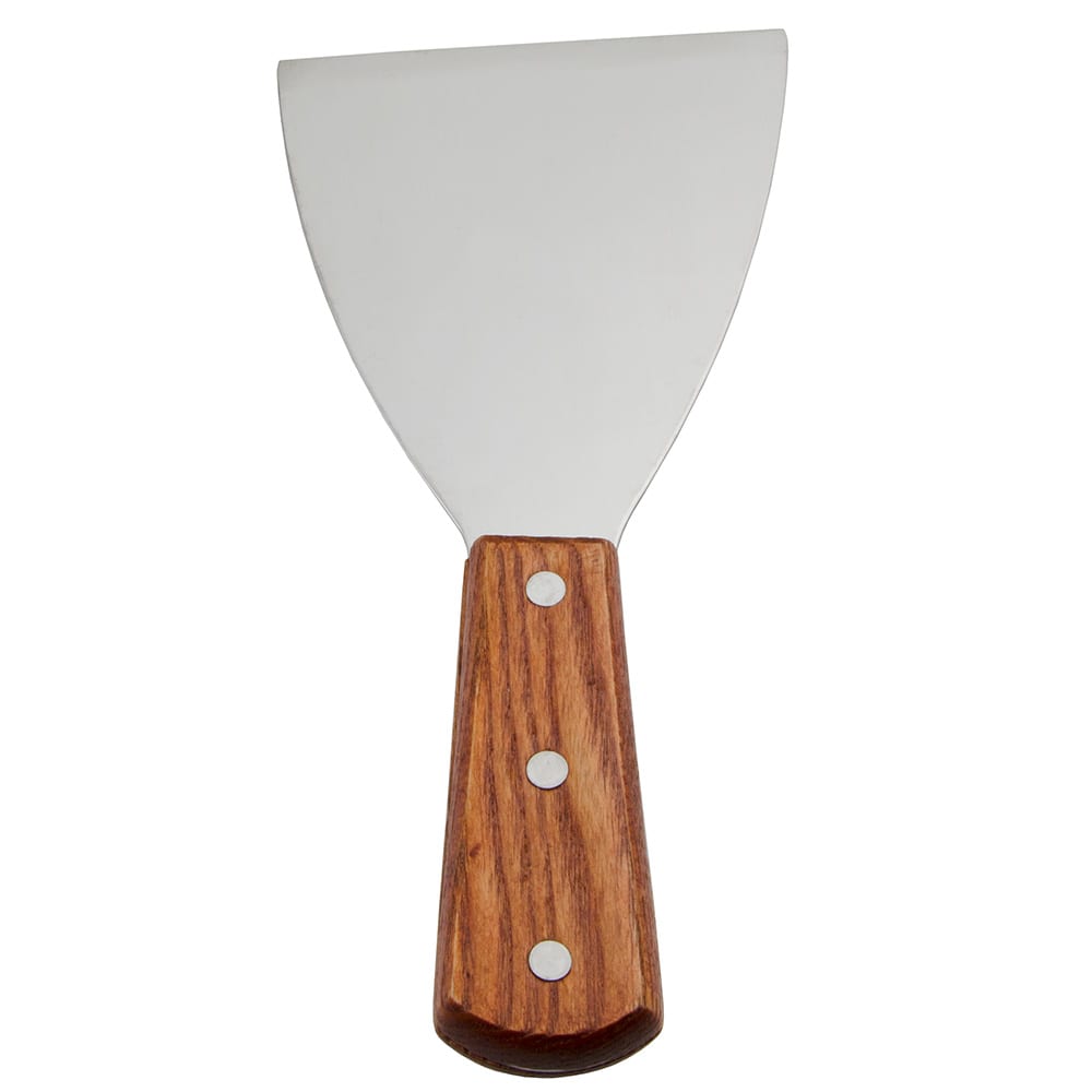 370-WSCR4 4" Wide Grill Scraper - Wood Handle, Stainless