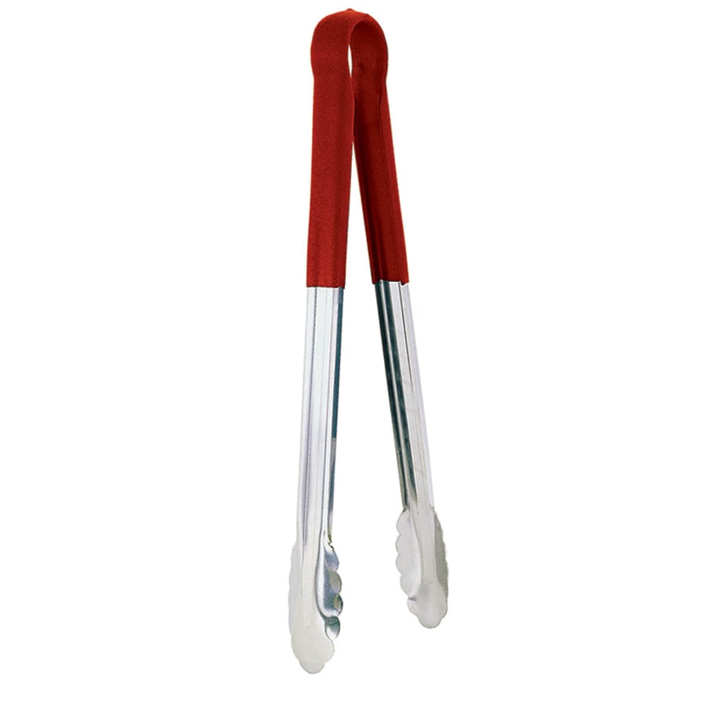 370-TOPP16RE 16"L Stainless Utliity Tongs, Red