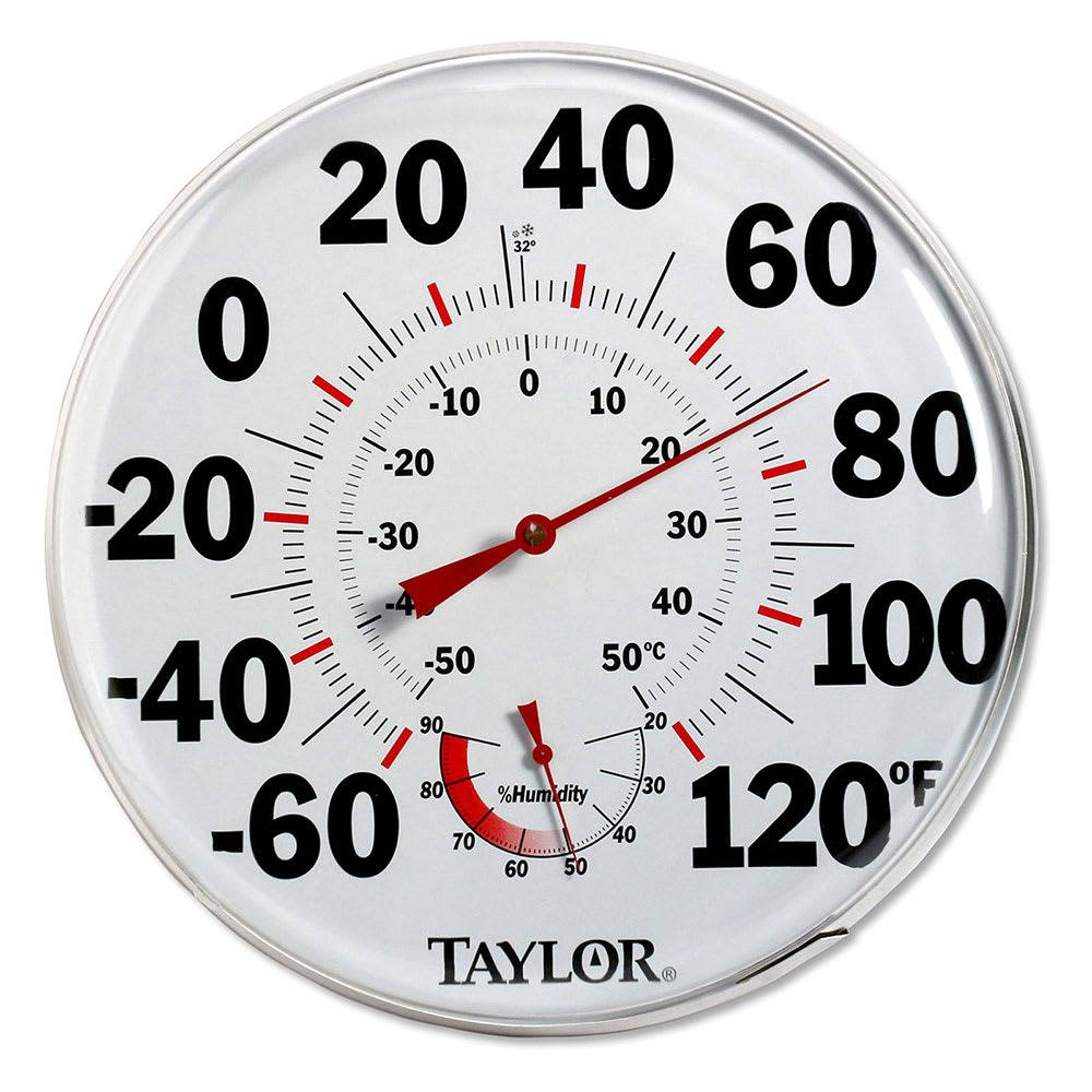 383-497J Wall Thermometer w/ Relative Humidity Scale, -60 to 120 F Degrees