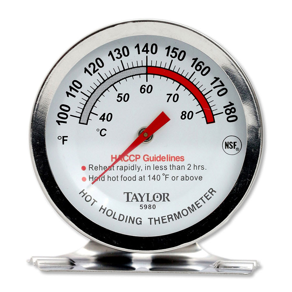 Taylor 5980N Professional Series Oven Thermometer, 0 - 220 Degrees F, NSF, Stainless Steel Grill & Oven Thermometer
