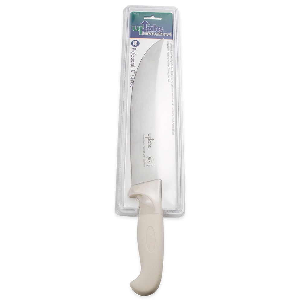 370-KP10 10" Cimeter Knife - 3 mm German Carbon Stainless Steel, White Handle