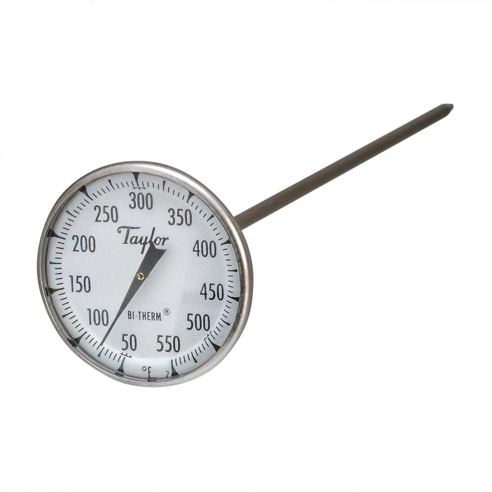 Taylor 3517 1 Dial Type Instant Read Thermometer w/ 4 1/2 Stem, 50 to 550 Degrees F, Stainless Steel