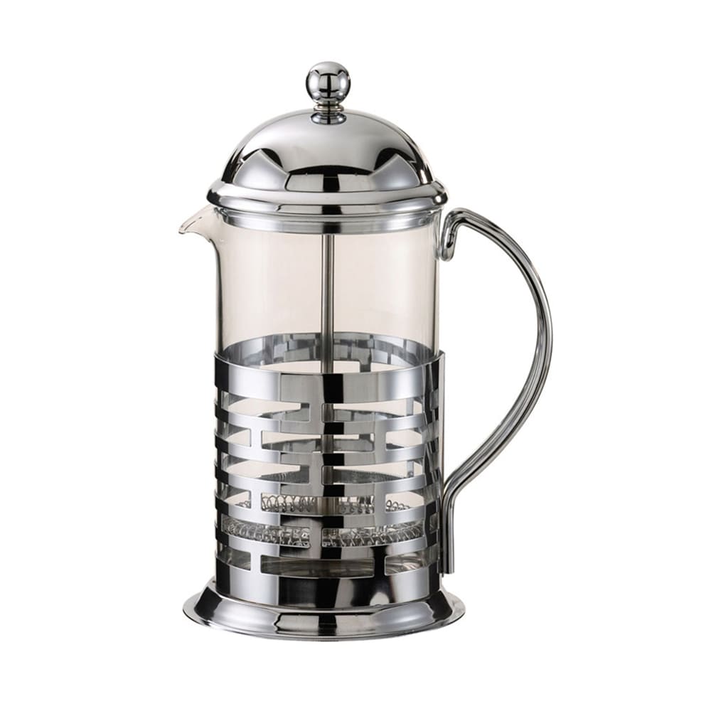 Service Ideas T277B 11 4/5 oz French Press - Stainless Steel Frame, Glass Liner