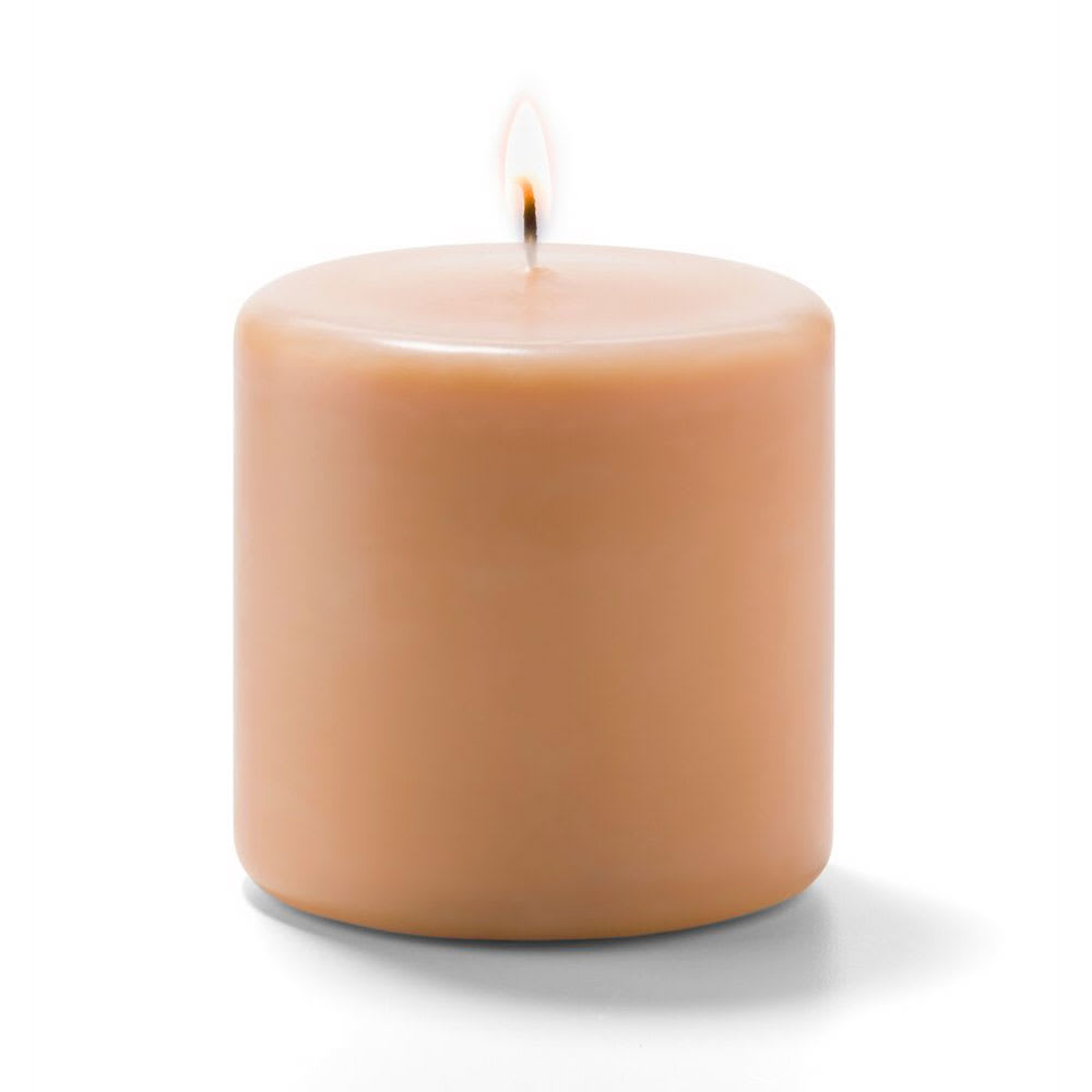 461-P3X3CP12 Wax Pillar Candle - 3" x 3", Wax, Cappuccino