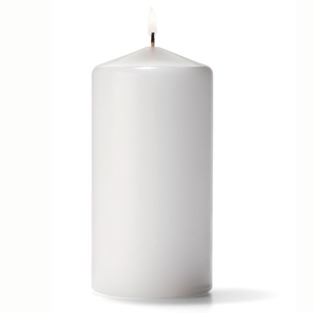 461-P3X6W12 Pillar Candle, 6x3", Wax, White