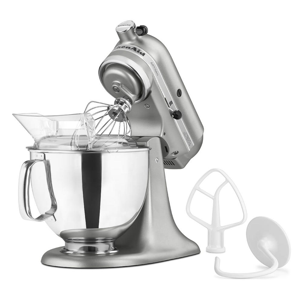 449-KSM150PSCU 10 Speed Stand Mixer w/ 5 qt Stainless Bowl & Accessories, Contour Silver