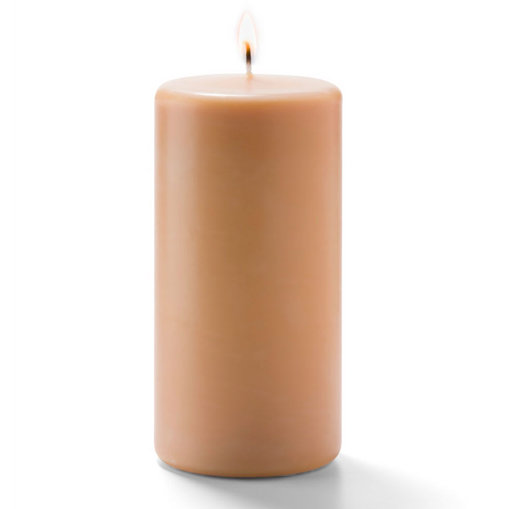 461-P3X6CP12 Wax Pillar Candle - 3" x 6", Wax, Cappuccino