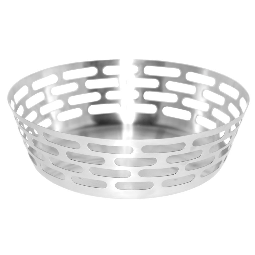 482-SB64 9" Round Bread Basket, Stainless w/ Brushed Finish