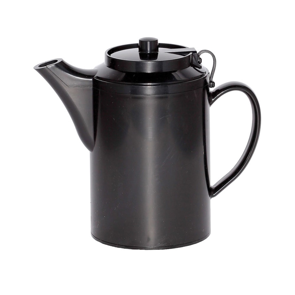 Service Ideas TST612BL 16 oz Dripless Teapot w/ Tether, Baffled Spout, Black