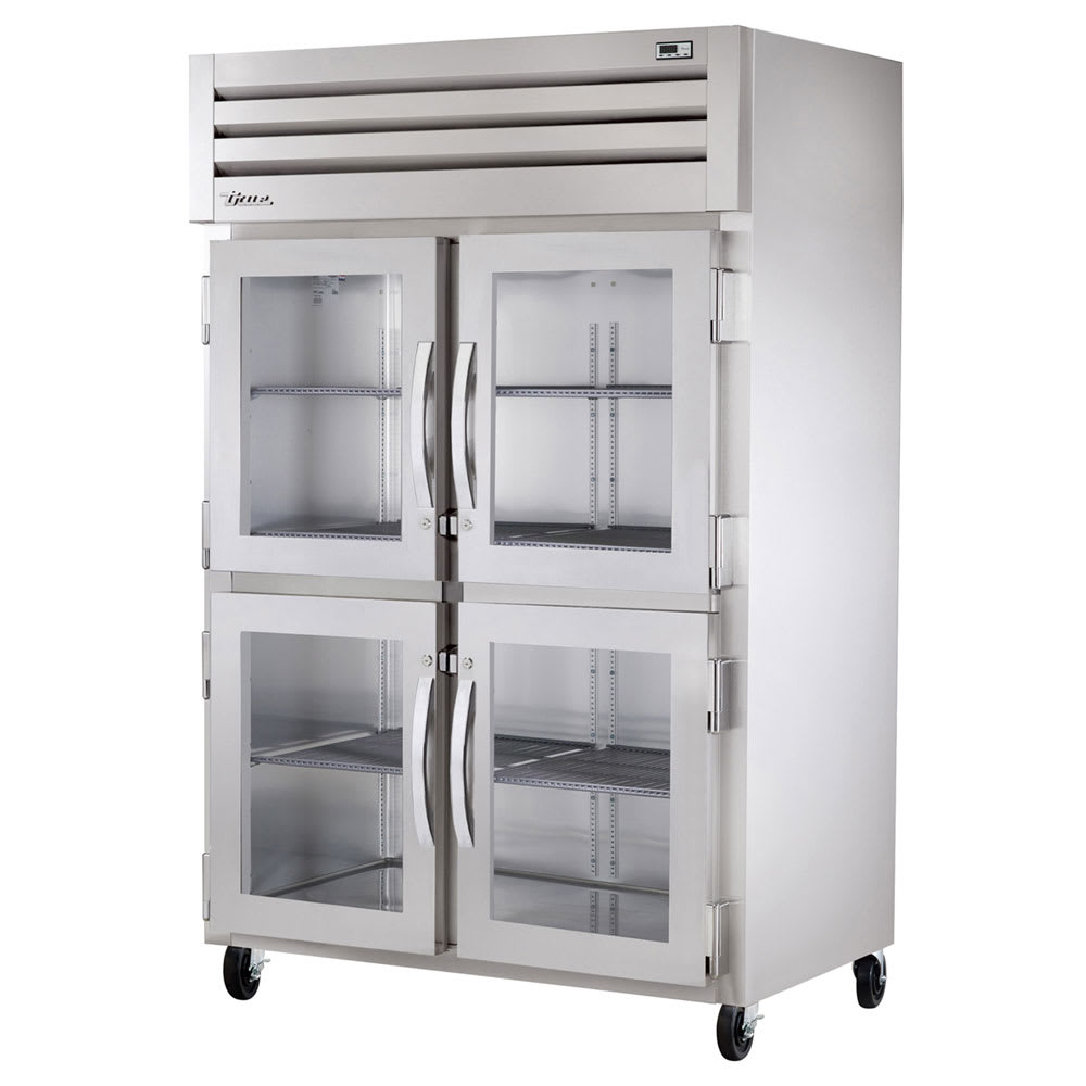 598-STR2R4HG 52 3/5" Two Section Reach In Refrigerator, (4) Left/Right Hinge Glass Doors, 11...