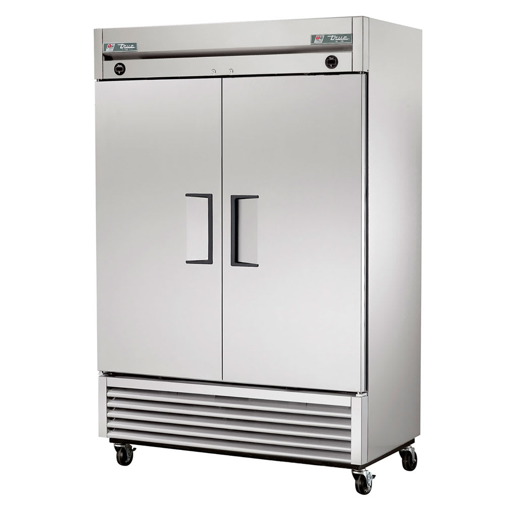 True T-49DT 54 Two Section Commercial Refrigerator Freezer - Solid Doors,  Bottom Compressor, 115v