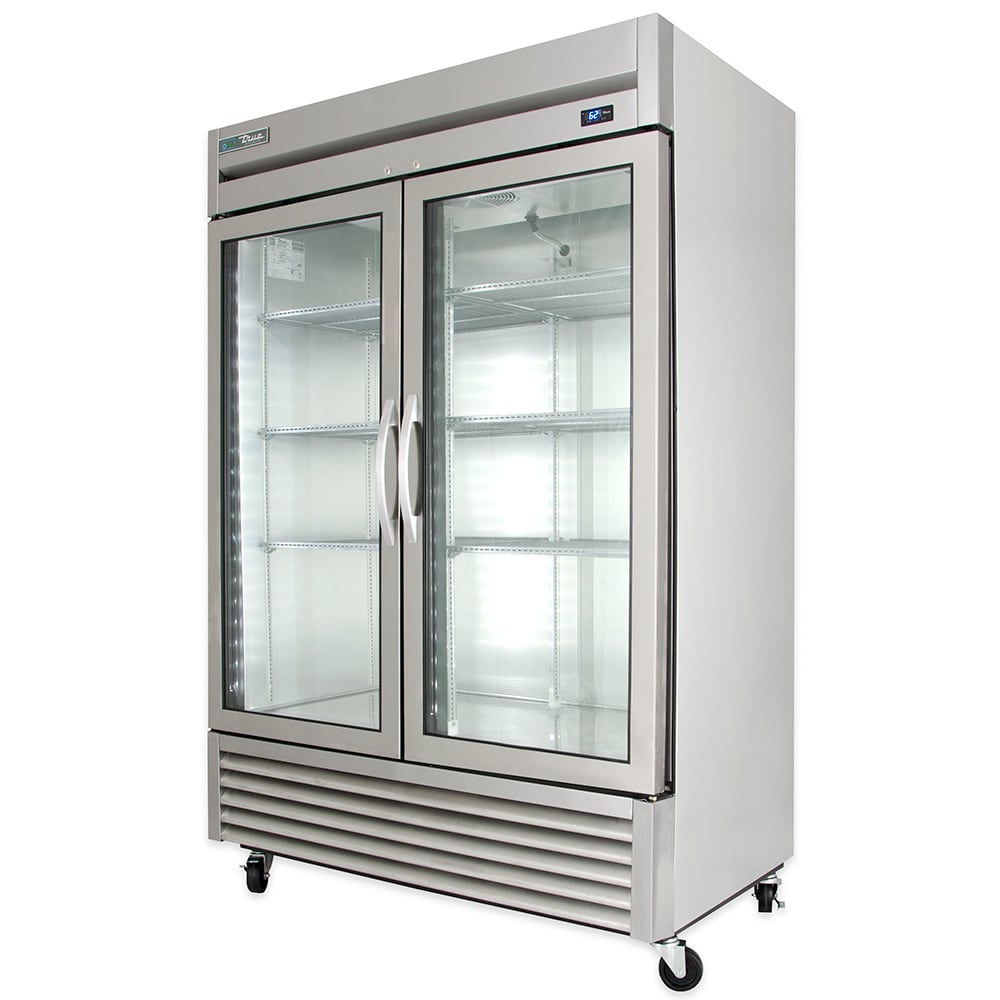 598-T49G 54" Two Section Reach In Refrigerator, (2) Left/Right Hinge Glass Doors, 115v