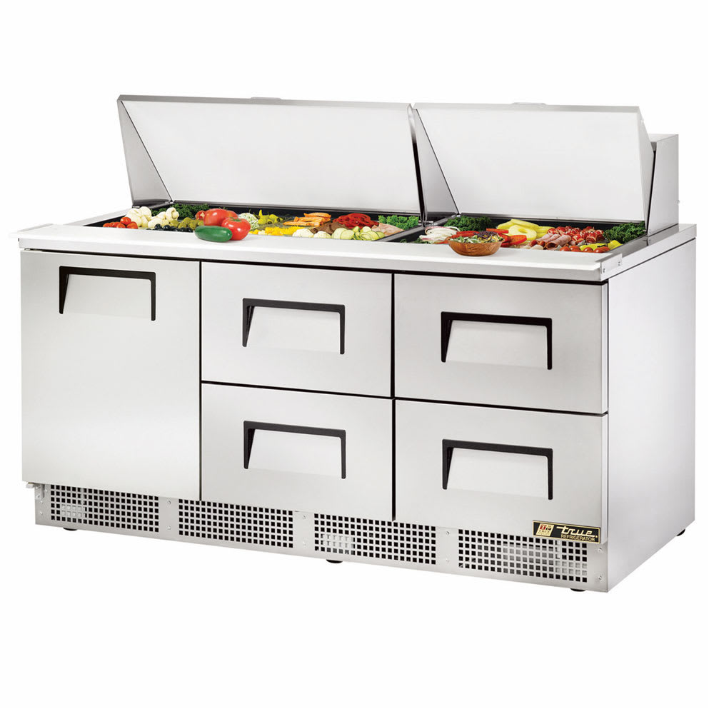 598-TFP7230MD4 72" Sandwich/Salad Prep Table w/ Refrigerated Base, 115v
