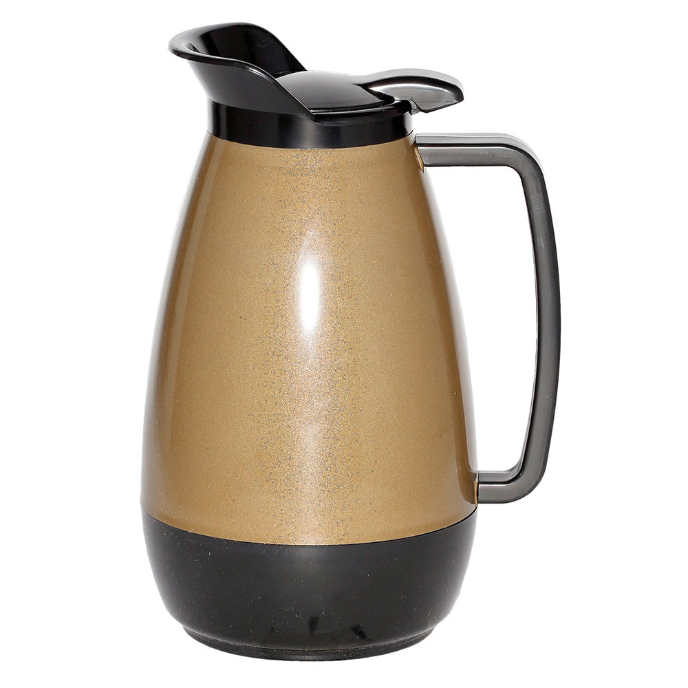 482-TS101KB 1 liter Coffee Server w/ Flip Top, Smooth Body, Gold & Black