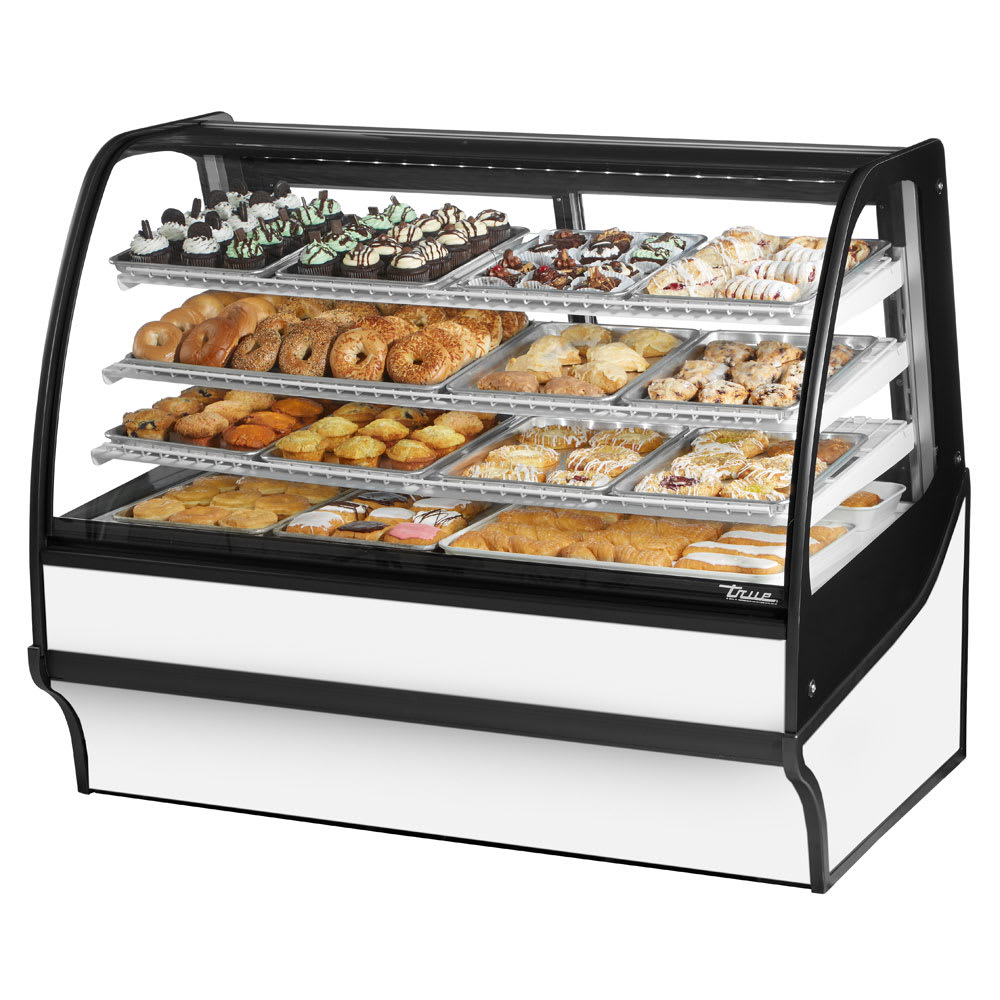 598-TDMDC59GEGEWW 59 1/4" Full Service Dry Bakery Case w/ Curved Glass - (4) Levels, 115v
