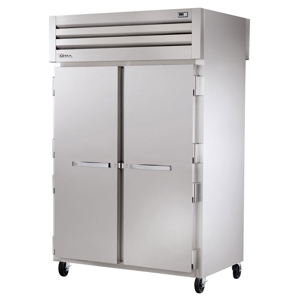 598-STR2RPT2S2G 52 3/5" Two Section Pass Thru Refrigerator, (2) Glass Doors, (2) Solid Doors...
