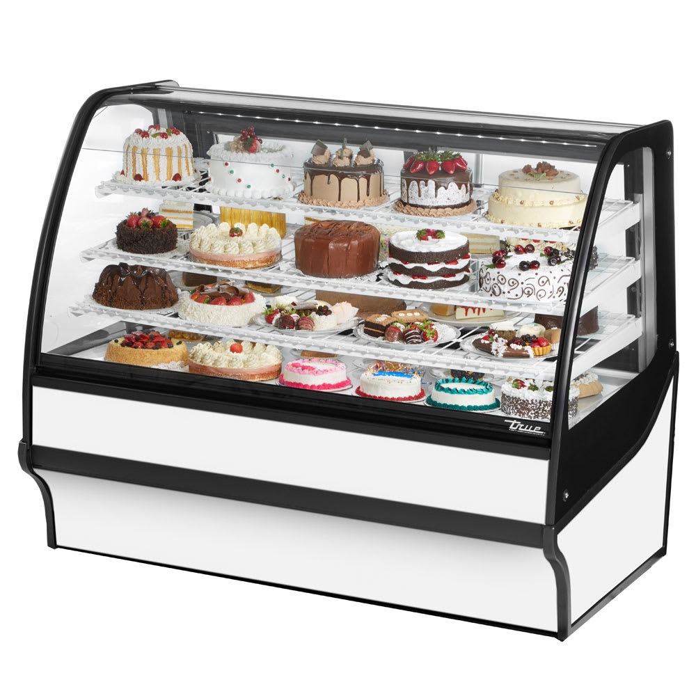 598-TDMR59GEGEWW 59 1/4" Full Service Bakery Case w/ Curved Glass - (4) Levels, 115v