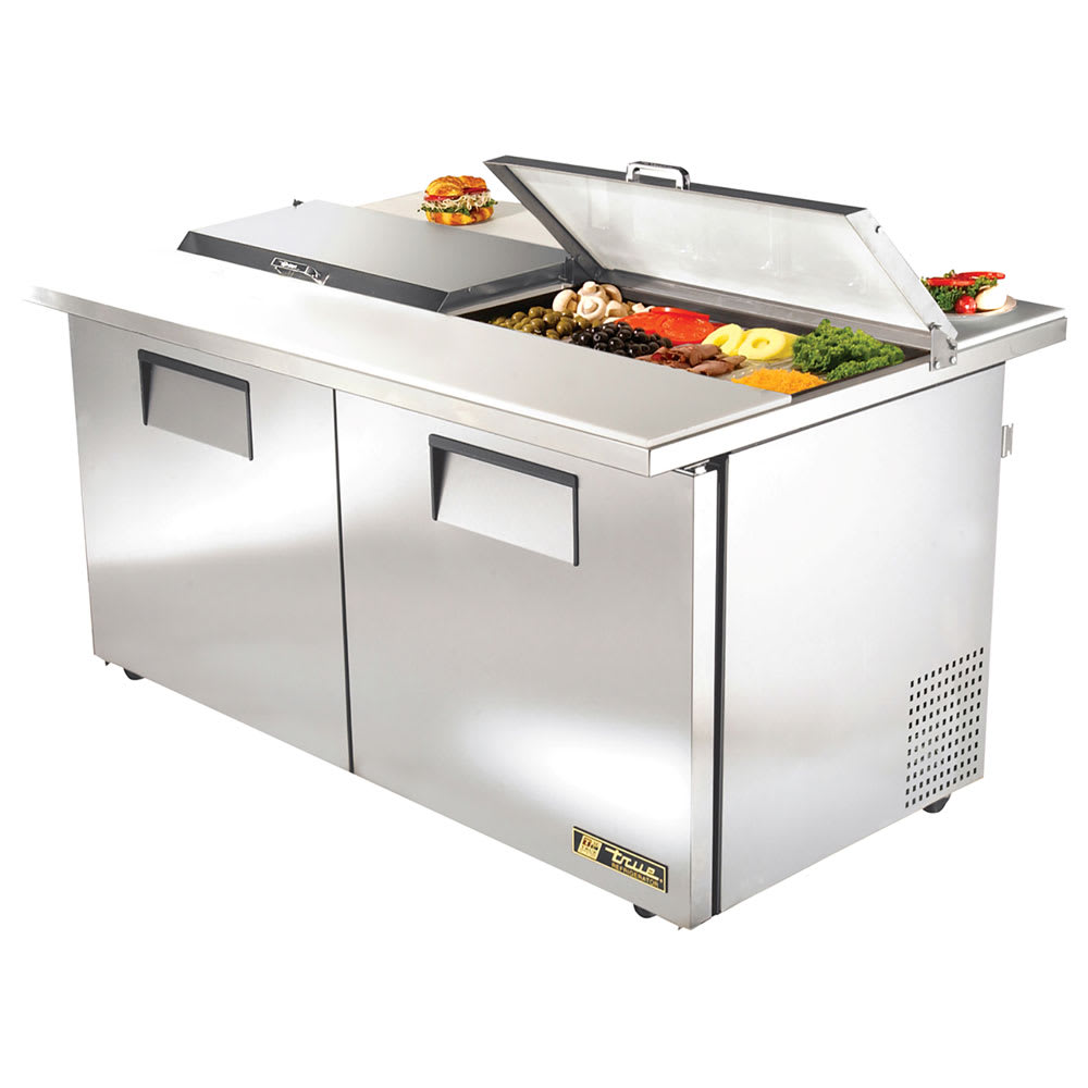 598-TSSU6016DSSTADA 60" TSSU Series Dual Sided Sandwich/Salad Prep Table w/ Refrigerated Bas...