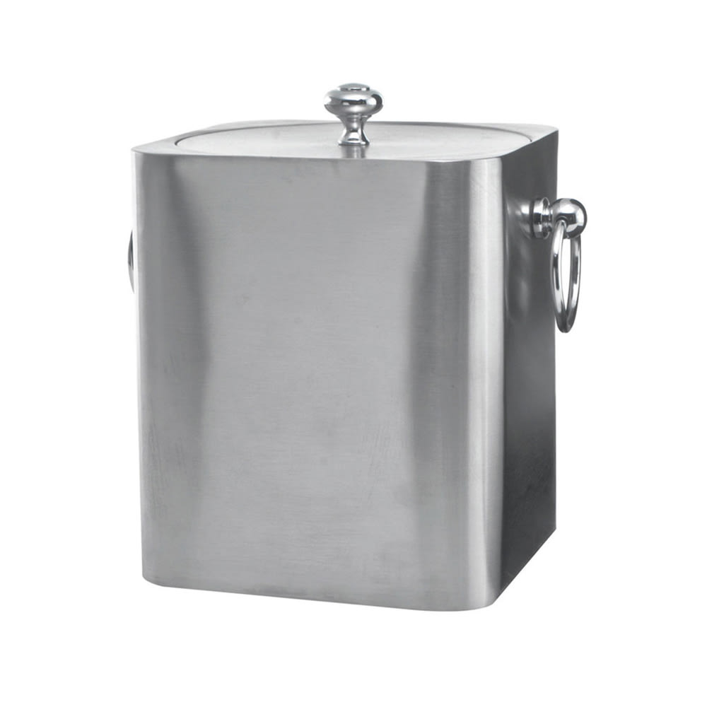 Service Ideas IBSQ3BS 3 liter Ice Bucket w/ Square Design, Brushed Stainless