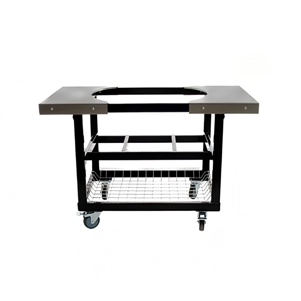 Primo PG00320 Heavy Duty Cart w/ Basket & Stainless Steel Side Table For Junior Oval (PRM320)