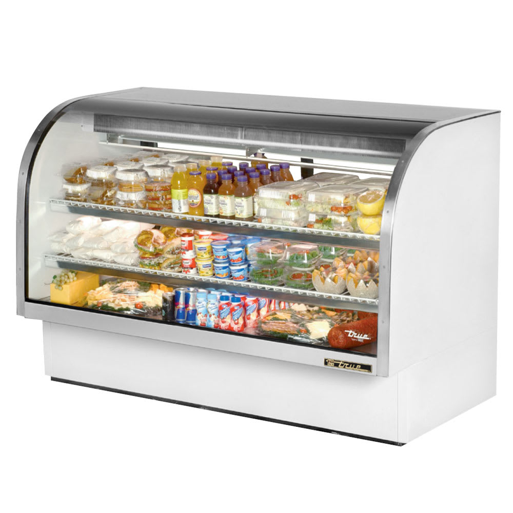 598-TCGG72 72-1/4" Full Service Deli Case w/ Curved Glass - 3 Levels, 115v