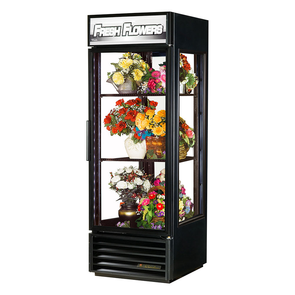 598-G4SM23FCLD 1 Section Floral Cooler w/ Swinging Door - Black, 115v