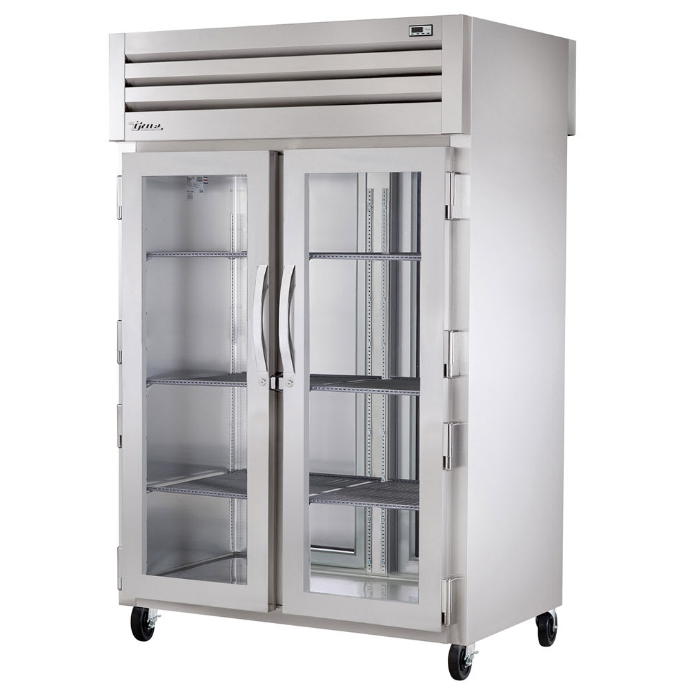 598-STA2RPT2G2S 52 3/5" Two Section Pass Thru Refrigerator, (4) Left/Right Hinge Glass Doors...