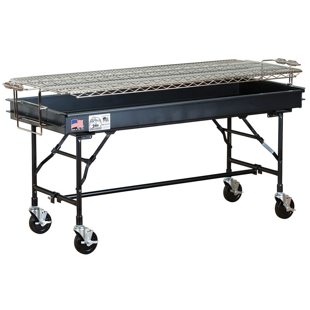 Big Johns Grills & Rotisseries M-15FB 60" Mobile Charcoal Commercial Outdoor Grill w/ Painted Finish