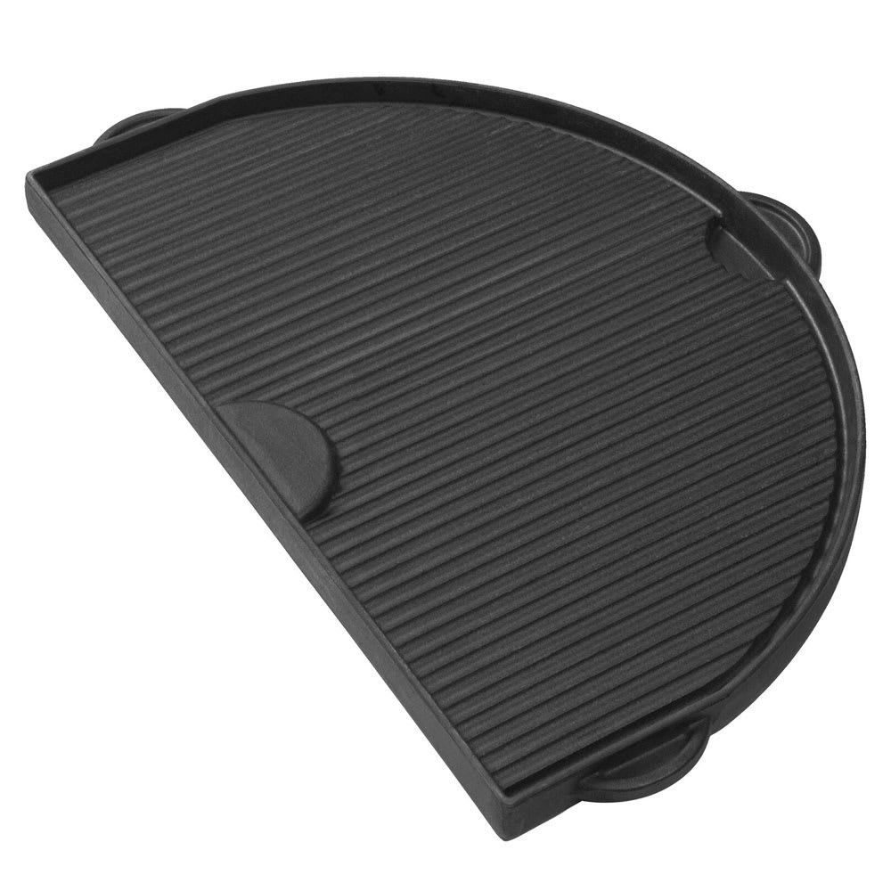Primo PG00362 Half Moon Cast Iron Griddle For Oval Junior w/ 1 Smooth & 1 Grooved Side (PRM362)