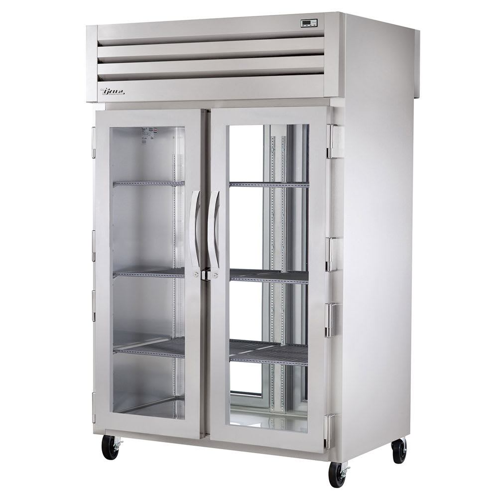 598-STR2RPT2G2G 52 3/5" Two Section Pass Thru Refrigerator, (4) Left/Right Hinge Glass Doors...
